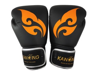 Kanong Mikrofaserleder Muay Thai Boxhandschuhe : Thai-Wing-Schwarz
