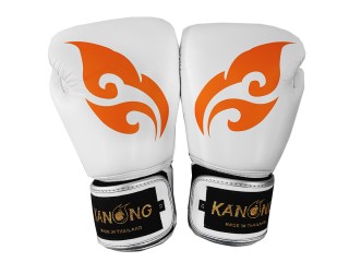 Kanong Mikrofaserleder Muay Thai Boxhandschuhe : Thai-Wing-Weiß