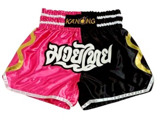 Kanong Muay Thai Shorts : KNS-143-Rosa-Schwarz
