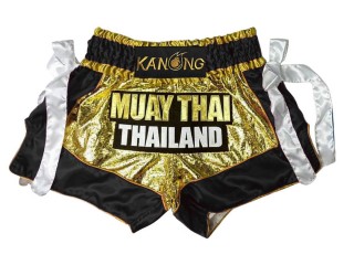 Kanong Muay Thai Shorts : KNS-152-Gold-Schwarz