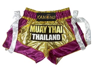 Kanong Muay Thai Shorts : KNS-152-Gold-Violett