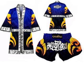 Personalisierte Muay Thai Mantel mit Kapuze und Kickbox Shorts : SET-506