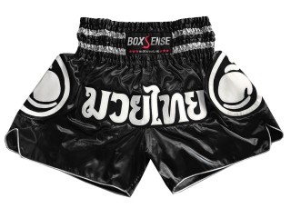 Boxsense Muay Thai shorts :  BXS-101-Schwarz