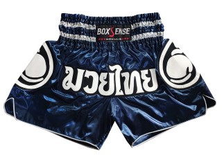 Boxsense Muay Thai shorts :  BXS-101-Marineblau