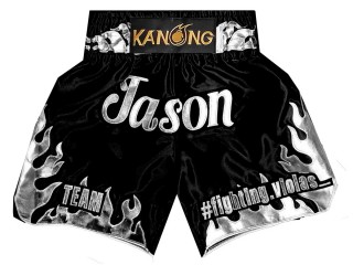 Box hosen selbst machen : KNBXCUST-2055-Schwarz-Silber