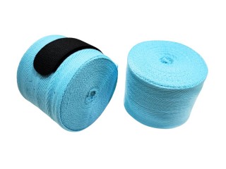 KANONG elastische Muay Thai Boxbandagen : KN-Handbandagen-E-Himmelblau
