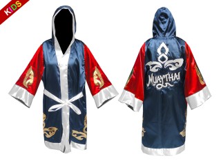 Kanong Boxermantel für Kinder : KNFIRKID-143-Rot-Marineblau