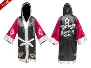 Kanong Boxermantel für Kinder : KNFIRKID-143-Rosa-Schwarz