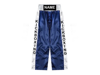 Individuelle Kickboxhose mit Namen : KNPANTS-001-Marineblau