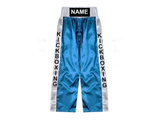 Individuelle Kickboxhose mit Namen : KNPANTS-001-Himmelblau