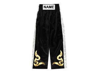 Individuelle Kickboxhose mit Namen : KNPANTS-002-Schwarz