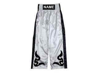 Individuelle Kickboxhose mit Namen : KNPANTS-002-Weiß