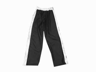 Individuelle Kickboxhose mit Namen : KNPANTS-004-Retro-Schwarz