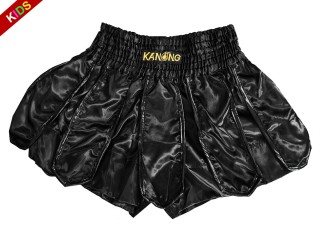 Kanong Muay Thai Kickbox-Shorts für Kinder : KNS-139-Schwarz-K