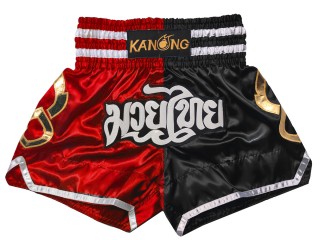 Kanong Muay Thai Shorts : KNS-143-Rot-Schwarz
