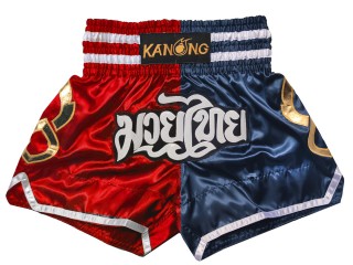 Kanong Muay Thai Shorts : KNS-143-Rot-Marineblau