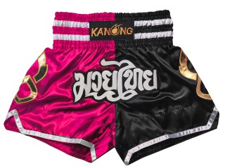 Kanong Muay Thai Shorts : KNS-143-Rosa-Schwarz