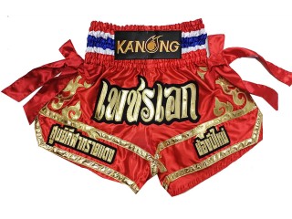 Individuelle Kickbox-Shorts : KNSCUST-1266-Rot