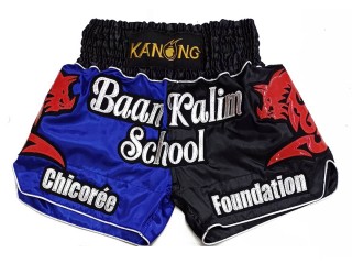 Individuelle Kickbox-Shorts : KNSCUST-1277-Blau-Schwarz