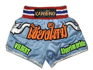 Individuelle Kickbox-Shorts : KNSCUST-1295-Hellblau