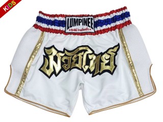 Lumpinee Muay Thai Shorts für Kinder : LUMRTO-006-Weiß-K