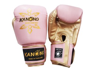 Kanong Boxhandschuhe für Kinder : Rosa/Gold Lai Thai