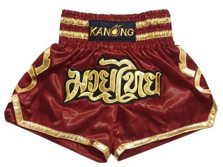 Kanong Muay Thai shorts - Thaiboxhosen : KNS-121-Kastanienbraun
