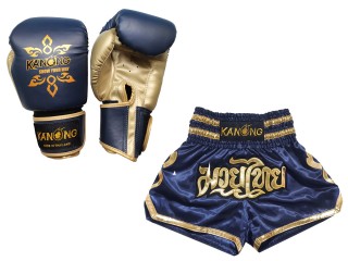  Passende Muay Thai Handschuhe und Personalisierte Muay Thai Shorts : Modell 121 Marine