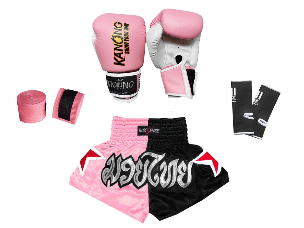 Junior Box-Set Boxsack mit Handschuhe pink