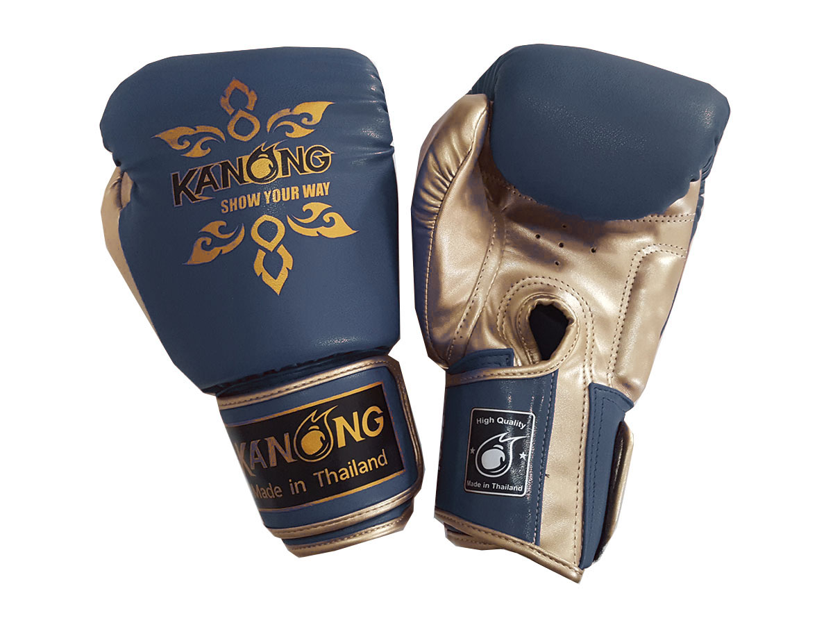 Kanong Muay Thai Boxen Boxhandschuhe : Thai Power Marine/Gold