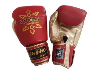 Kanong Boxhandschuhe für Kinder : Rot/Gold Lai Thai