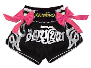 Kanong Muay Thai Boxen shorts - Thaiboxhosen : KNS-127-schwarz