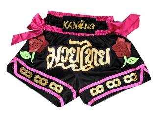 Kanong Muay Thai Boxen shorts - Thaiboxhosen : KNS-129-schwarz