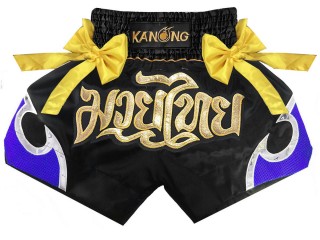 Kanong Muay Thai shorts - Thaiboxhosen : KNS-131-schwarz-Blau