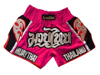 Retro Muay Thai Hosen Shorts für Kinder : KNSRTO-207-Rosa