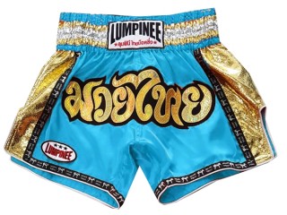 Lumpinee Muay Thai Shorts - Thaiboxhosen : LUM-045-Himmelblau