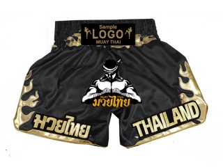 Muay thai shorts selber machen , Kickbox hose mit gesticktem Logo designen