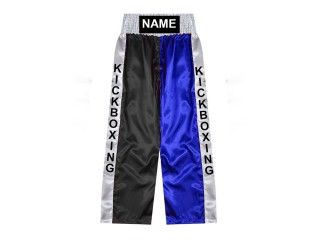 Personalisierte Kickbox Hose : KNPANTS-001-Schwarz-Blau