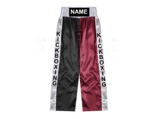 Kickbox Hose selber gestalten : KNPANTS-001-Schwarz-Kastanienbraun