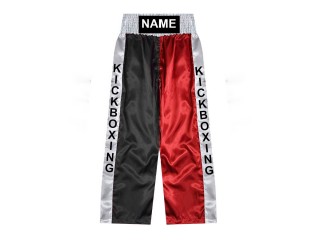 Kickbox Hose selber gestalten : KNPANTS-001-Schwarz-Rot