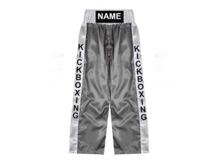 Personalisierte Kickbox Hose : KNPANTS-001-Silber
