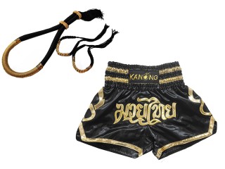 Komplettset  Mongkol + Prajead + Muay Thai Shorts : 121-Schwarz