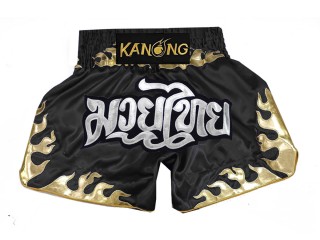 Kanong Muay Thai shorts für Kinder : KNS-145-Schwarz-K