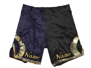 Personalisieren Sie MMA-Shorts mit Namen oder Logo: Marineblau-Schwarz