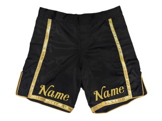 Individuelle MMA-Shorts mit Namen oder Logo: Schwarz-Gold