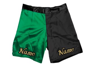 Benutzerdefinierte MMA-Shorts mit Namen oder Logo: Grün-Schwarz