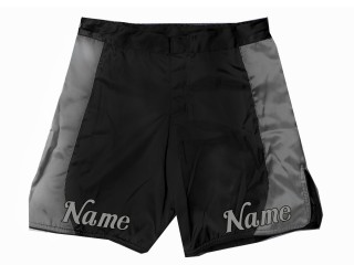 Personalisieren Sie MMA-Shorts mit Namen oder Logo: Schwarz-Grau