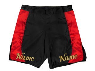 Personalisieren Sie MMA-Shorts mit Namen oder Logo: Schwarz-Rot