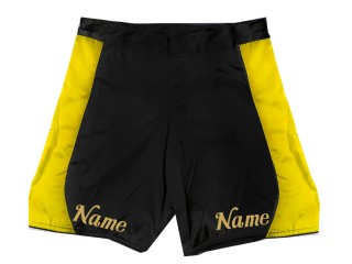 Individuelle MMA-Shorts mit Namen oder Logo: Schwarz-Gelb