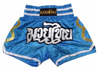 Kanong Muay Thai shorts - Thaiboxhosen : KNS-143-Skyblue